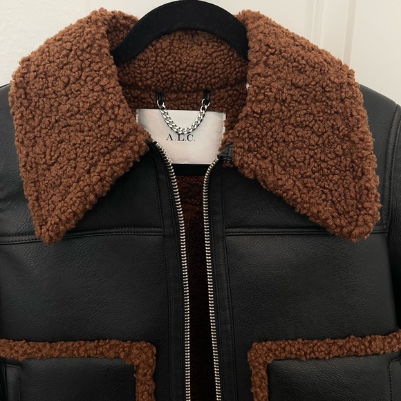 ALC Black and Brown Shearling Jacket - Picture 3 of 6